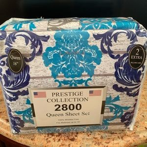 Sea Blue colored 6 pc bedsheet set